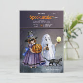 衣装を着た子供たちハロウィーン誕生日パーティー 招待状 (スタンド正面)