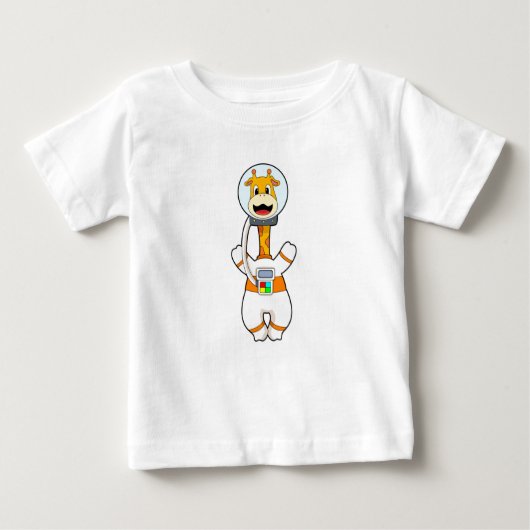 衣装を着た宇宙飛行士としてのキリン ベビーTシャツ (正面)