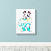 衣装を着た宇宙飛行士としてのパンダ キャンバスプリント (インサイチュ (ウッドフロア))