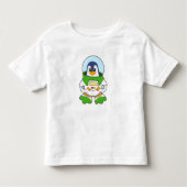 衣装を着た宇宙飛行士としてのペンギン トドラーTシャツ (正面)