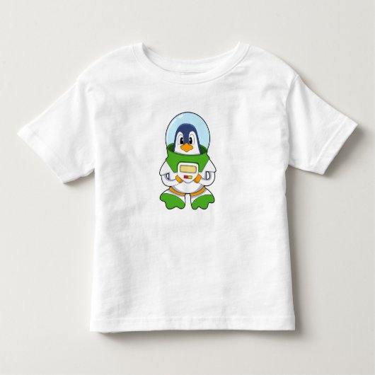 衣装を着た宇宙飛行士としてのペンギン トドラーTシャツ (正面)