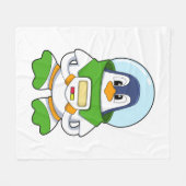 衣装を着た宇宙飛行士としてのペンギン フリースブランケット (正面(横))