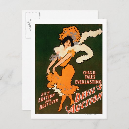 . .衣装を着た悪魔の競売女性 ポストカード (正面/裏面)