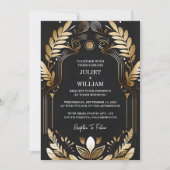 衣装を着た男性タキシードはっきりしたブラックタイ結婚ズ 招待状 (正面)