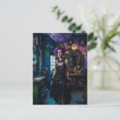 衣装を着た紫色の髪の女性 ポストカード (スタンド正面)