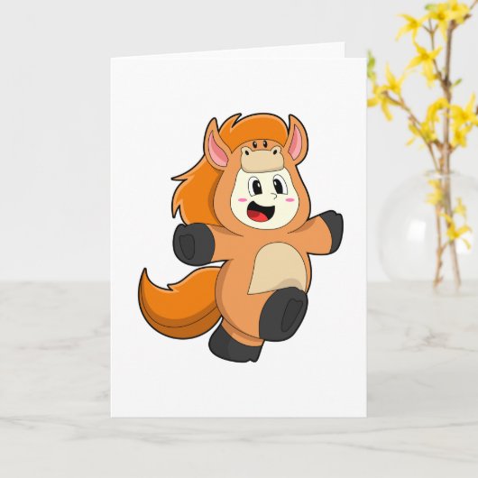 衣装を着た馬 カード (黄色い花)