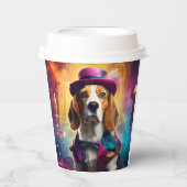衣装を着鮮やかたビーグル 紙コップ (正面)