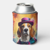 衣装を着鮮やかたビーグル 缶クーラー (缶裏面)
