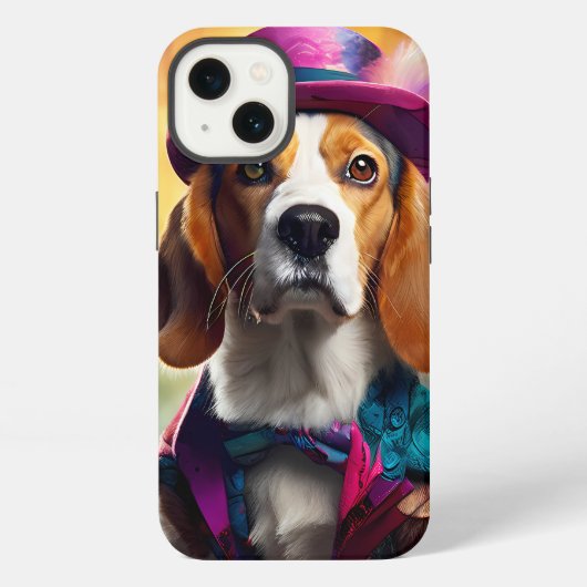 衣装を着鮮やかたビーグル iPhoneケース (裏面)