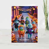 衣装カラフル付きハロウィーンパレード カード (正面)