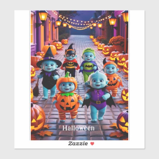 衣装カラフル付きハロウィーンパレード シール (シート)