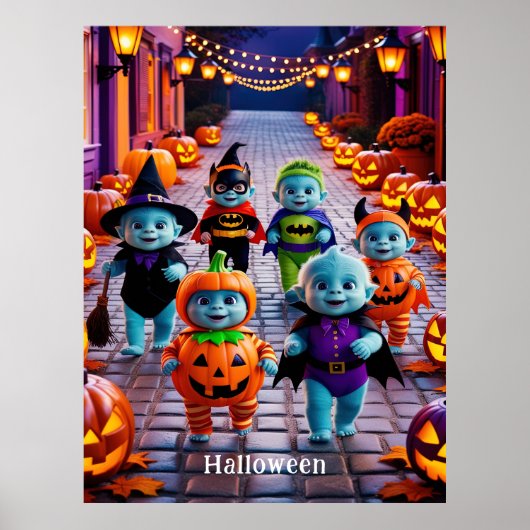 衣装カラフル付きハロウィーンパレード ポスター (正面)