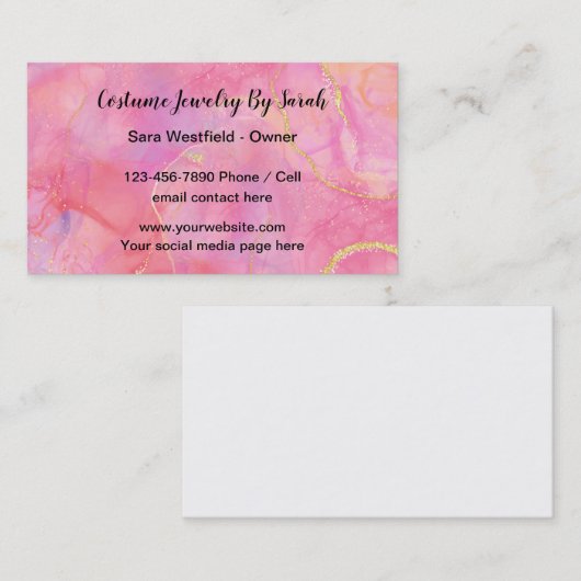 衣装ジュエリーメーカーの名刺 名刺 (正面/裏面)