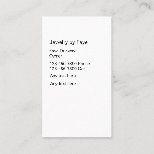 衣装ジュエリー名刺 名刺 (裏面)