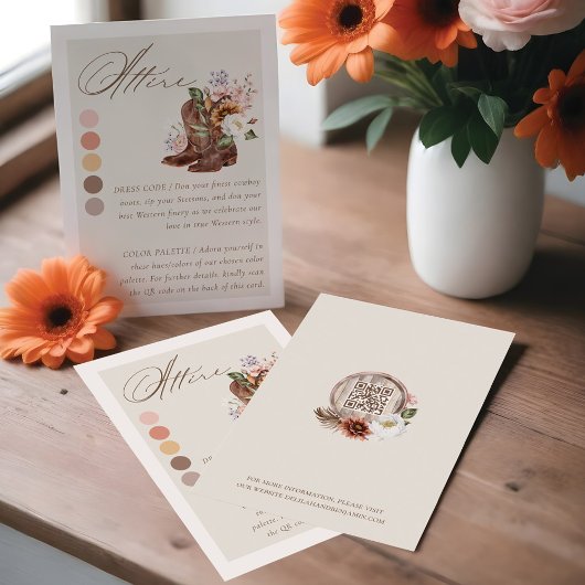 衣装ドレスコードフローラウェスタン結婚ブーツ エンクロージャーカード