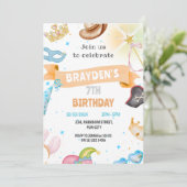 衣装パーティーキッズニュートラルドレスアップ誕生日 招待状 (スタンド正面)