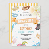 衣装パーティーキッズニュートラルドレスアップ誕生日 招待状 (正面/裏面)