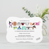 衣装パーティーキッドのハローウィンパーティ招待状。 招待状 (スタンド正面)