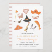 衣装パーティー子供の誕生日パーティーハロウィーン001イン 招待状 (正面/裏面)