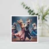 衣装パーティー、社交ダンスダンスパーティー、猫 招待状 (スタンド正面)