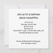 衣装パーティー、社交ダンスダンスパーティー、猫 招待状 (裏面)