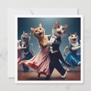 衣装パーティー、社交ダンスダンスパーティー、猫 招待状