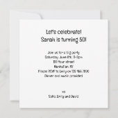 衣装パーティー、社交ダンスダンスパーティー、猫 招待状 (裏面)