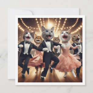 衣装パーティー、社交ダンスダンスパーティー、猫 招待状
