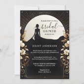 衣装メンズタキシードはっきりしたブラックタイブライダルシャワー 招待状 (正面)