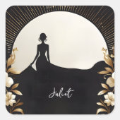 衣装メンタキシードはっきりしたブラックタイブライダルシャワー スクエアシール (正面)