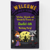 衣装不気味を着た森の動物パーティーへようこそ 横断幕 (縦)