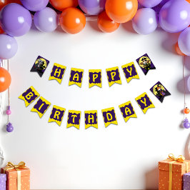 衣装不気味ハッピーバースデーの森の動物 バンティングフラッグ