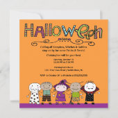 衣裳のパーティーのハローウィンパーティの招待状 招待状 (正面)