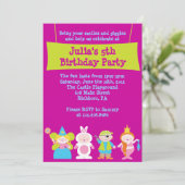 衣裳のパーティーの誕生日の招待状に服を着せて下さい 招待状 (スタンド正面)