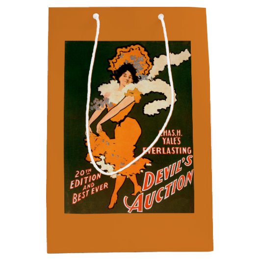 衣裳の劇場の悪魔のオークションの女性 ミディアムペーパーバッグ (正面)