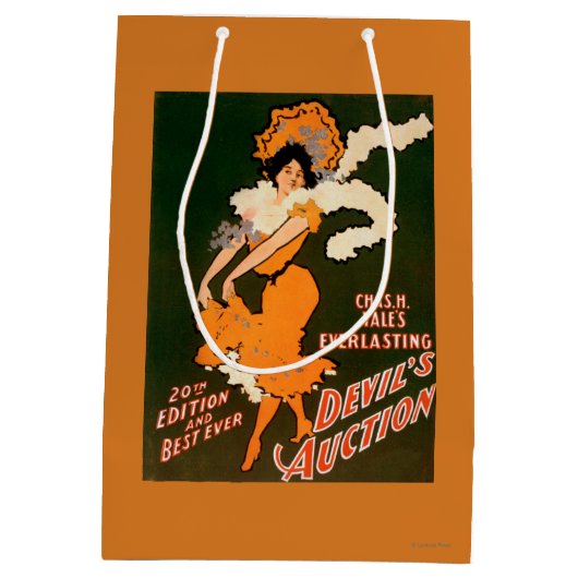 衣裳の劇場の悪魔のオークションの女性 ミディアムペーパーバッグ (裏面)