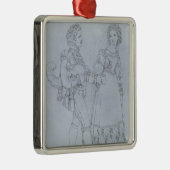 衣裳はオペラからのFigaroそしてスザンナを設計します メタルオーナメント (右)