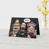 衣裳ハロウィンのおもしろいな各国指導者 カード (黄色い花)