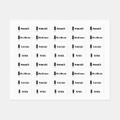 衣類のサイズ ラベル (シート)