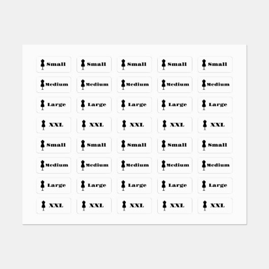 衣類のサイズ ラベル (シート)
