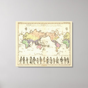 衣類のスタイルの世界地図 キャンバスプリント