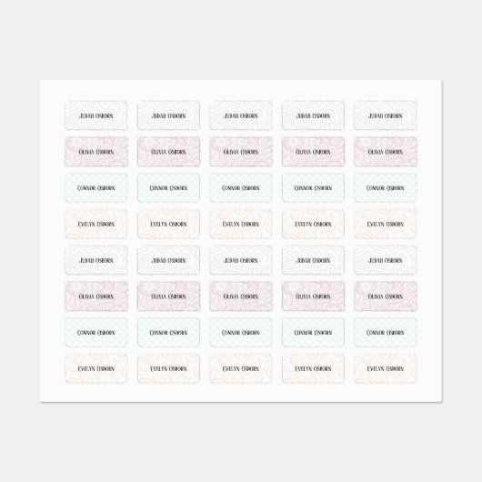 衣類の名前ラベル ラベル (シート)