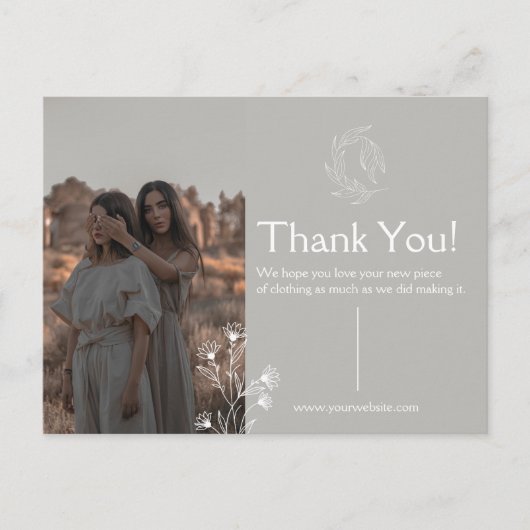 衣類の感謝ポストカード ポストカード (正面)