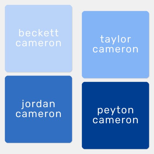 衣類の青いアイロンの名前 ラベル (グループ)