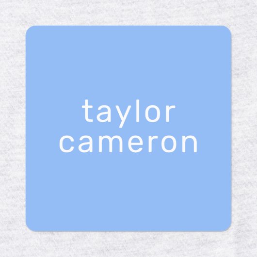 衣類の青いアイロンの名前 ラベル (デザイン2)