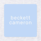 衣類の青いアイロンの名前 ラベル (デザイン1)