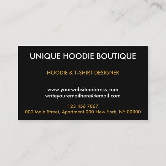 衣類アパレルスウェットシャツモノグラムカスタムフード付 名刺 (裏面)