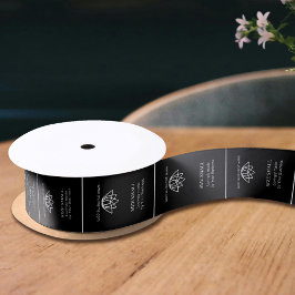 衣類カスタム製品ラベル黒 サテンリボン