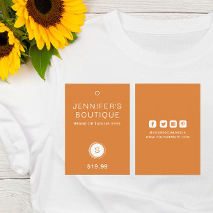 衣類ラベルつるラベルスモールビジネスオレンジ コーリングカード