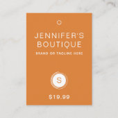 衣類ラベルつるラベルスモールビジネスオレンジ コーリングカード (正面)